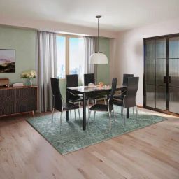 Godrej Interio Brawn Black Tempered Glass 6 Seater Rectangular Dining Table-image-41