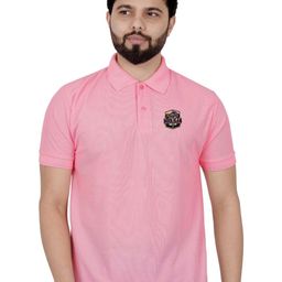 LA MILANO Men Polo Collar Applique Slim Fit T-shirt-image-99