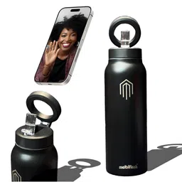 MELBIFY Black Single Stainless Steel Solid Double Wall Vacuum Water Bottle-16