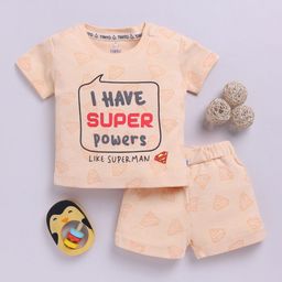YK X Tinyo Boys Printed Pure Cotton T-shirt with Shorts-39