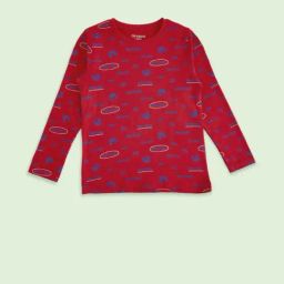 Pantaloons Junior Red & Blue Cotton Printed Full Sleeves T-Shirt-picture-16
