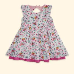 Pantaloons Junior Kids Pink Floral Print Dress-image-47