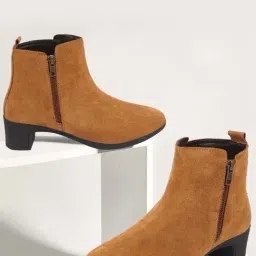 Fausto Women's Tan Casual Booties-image-71