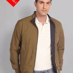 AD by Arvind Black & Brown Slim Fit Reversible Jacket-image-68