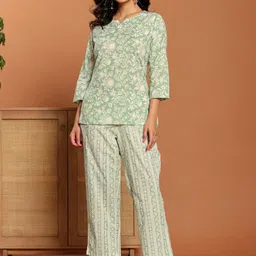 Ragavi Printed Pure Cotton Tunic With Trouser Co-Ords-picture-7