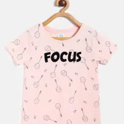 MINIKLUB Kids Peach Printed Top-image-5