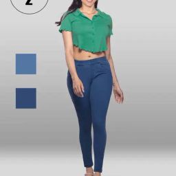 Lyra Blue Cotton Jeggings - Pack Of 2-picture-32