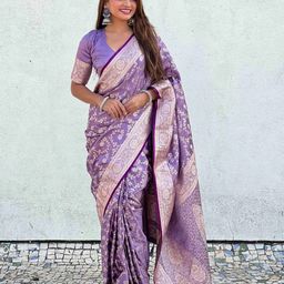 SHOP DROP Ethnic Motifs Woven Design Zari Pure Silk Banarasi Saree-picture-15