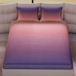 Stoa Paris Peach-Coloured & Purple 300 TC Fitted Double King Bedsheet Set 1.83 m x 1.98 m-picture-6