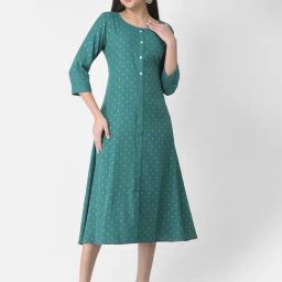 Span Green Printed A Line Kurta-picture-18