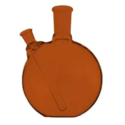 ABGIL 1 L Boiling Flask Flat Bottom Amber 2 Neck with Thermometer Pocket for Side Neck Joints, FB-305-10-20
