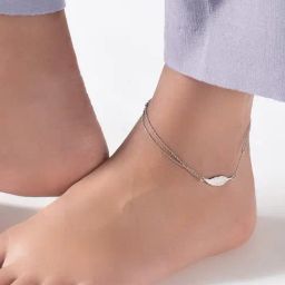 Zavya 925 Sterling Silver Leafy Multistring Rhodium Chained Flexible Anklets For Women-image-65