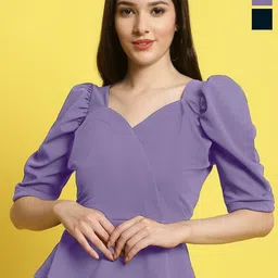 Metronaut Women Pack of 2 Sweetheart Neck Crop Top-image-74