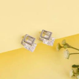 GIVA 92.5 Sterling Silver Square Shape Earrings for Women-image-118