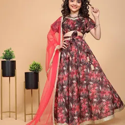 NIVUDI Girls Printed Ready to Wear Lehenga Choli-19