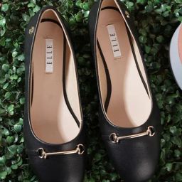 Elle Women's Black Flat Ballets-image-58