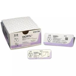 Ethicon Ethicon NW2478 Vicryl 2 Absorbable Violet Braided Suture Size 90 cm (Pack of 12)-image-29
