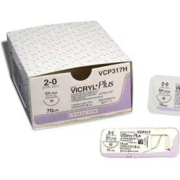 Ethicon VP2465 Vicryl Plus 3-0 Violet Braided Antibacterial Suture Size 90 cm (Pack of 12)-12