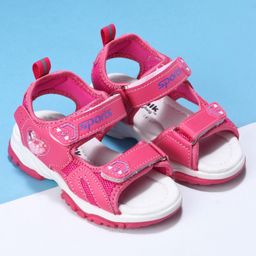 Cute Walk by Babyhug Velcro Sandals Sports Print - Fuchsia-image-82