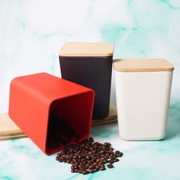 Earthism Eco Friendly Bamboo Fibre Canister Pack Of 3 - Red Black Beige-21