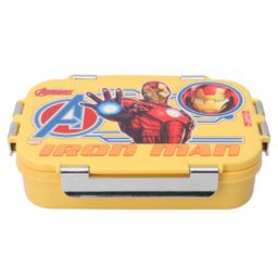 JAYPEE Stainless Steel Insulated Lunch Box Wowsteel Sr. Marvel's Avengers Iron Man for school Kids , Yellow, 900 ml-picture-1