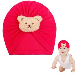 Babymoon Bear Detailed Turban Knot Cap - Dark Pink-image-98