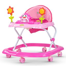 Baybee Whiz Baby Walker for Kids with 2 Height Adjustable & Tray | Anti-Rollover Foldable Activity Walker for Baby with Musical Toy Bar - Pink-20