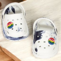 Lil Lollipop Smiley  Applique Detailed Anti Slip Clogs - White-picture-16
