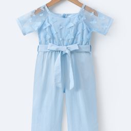 Mark & Mia Half Raglan Sleeves Jumpsuit with Butterfly Applique - Light Blue-image-85