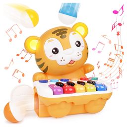 Azhari Tiger Music Piano Toy Infant Toy with 3 Rolling Balls, Light up Music Baby Toy for kidsColor Design May Vary-picture-25