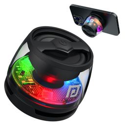 Portronics POR-2671 Nadya 6W Magnetic Bluetooth Speaker with MagSafe Mobile Stand, HD Sound, Upto 4 Hours Playtime, 40mm Driver, RGB LED Bluetooth 5.3V, Transparent Speaker, Type C Charging(Black)-10