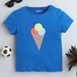 BABY NATION Cotton Half Sleeves Ice Cream Printed Tee - Blue-image-82