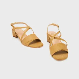 Sole To Soul Embellished Block Sandals with Buckles-17