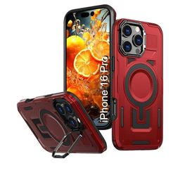 Luxury Kase Rugged Shockproof iPhone 16 Pro Magnetic Back Case with Kickstand-picture-29