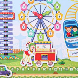 Intelliskills Learn With Puzzle Magnetic Calendar & Clock 7-in-1 - Multicolour image 3
