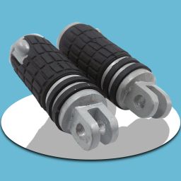 Moterix ROYAL ENFIELD THUNDERBRID FOOT REST SILVER BLACK HEAVY MATERAIL MADE IN INDIA Foot Rest-image-0
