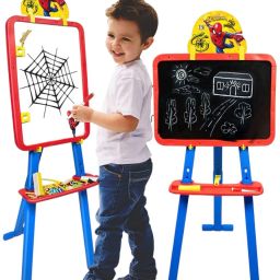 5in1 Easel, Withe & Chalk Board, Spider Activity Sheet, Adjustable, Cards-image-79