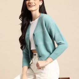 Mast & Harbour Checked Woollen Crop Pullover-image-54