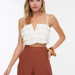 Trendyol Women Brown Solid Pure Cotton Shorts-image-41