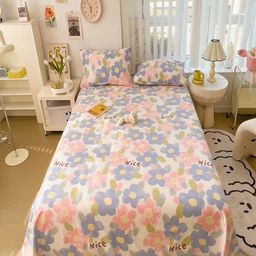 JC HOME White & Green Floral Printed Cotton 220 TC King Bedsheet Set-image-44