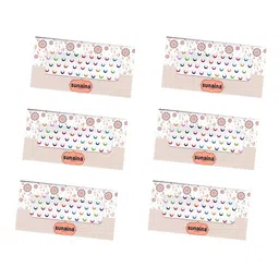 Sunaina Set Of 6 Half Moon Shape Plain Velvet Forehead Bindi- Medium-53