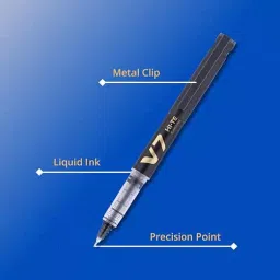 Pilot Hi-Tecpoint V7 0.7 mm Fine Point Liquid Ink Roller Ball Pen, 1 Blue, 1 Black, 1 Red (Pack of 3) image 2