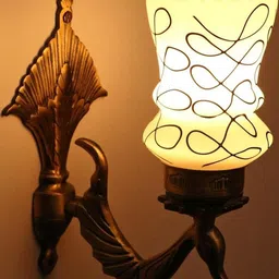 Somil Premium Designer Glass Wall / Night Lamp Elegant & Stylish Dcor Accent for Modern Interiors, Color- Black, White, Size:- 22 X 27 X 32.5 CM-image-81