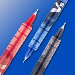 Pilot Hi-Tecpoint V7 0.7 mm Fine Point Liquid Ink Roller Ball Pen, 1 Blue, 1 Black, 1 Red (Pack of 3) image 3