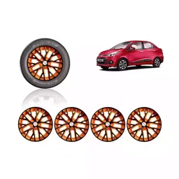 Auto Pearl Car Black Orange Wheel Cover Hub Caps 35.56 cm (14 Inch) Press Type Fitting Compatible with Xcent-image-88