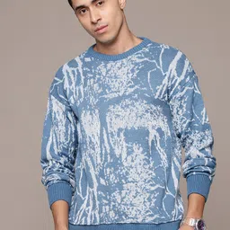 The Roadster Lifestyle Co. Woven Design Abstract Pullover-image-77