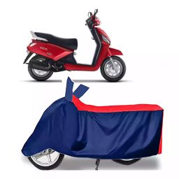 Auto Pearl Two Wheeler Cover with Bag for Mahindra Gusto Electric BS6, Red & Blue-image-107