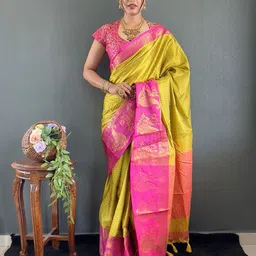 Panzora Geometric Woven Design Zari Saree-image-94