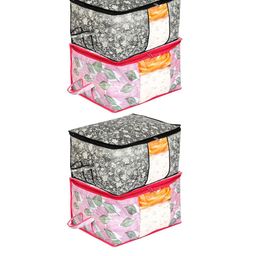 Kuber Industries Set Of 4 Black & White Printed Saree Covers-56