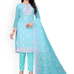 Maroosh Embroidered Thread Work Organza Unstitched Dress Material-image-48